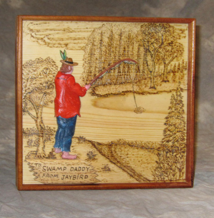 Fred Rizza: Wood Burning Swamp Scene