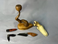 Burt LeLoup - Turned Pea Pod, 4 Knife Handles